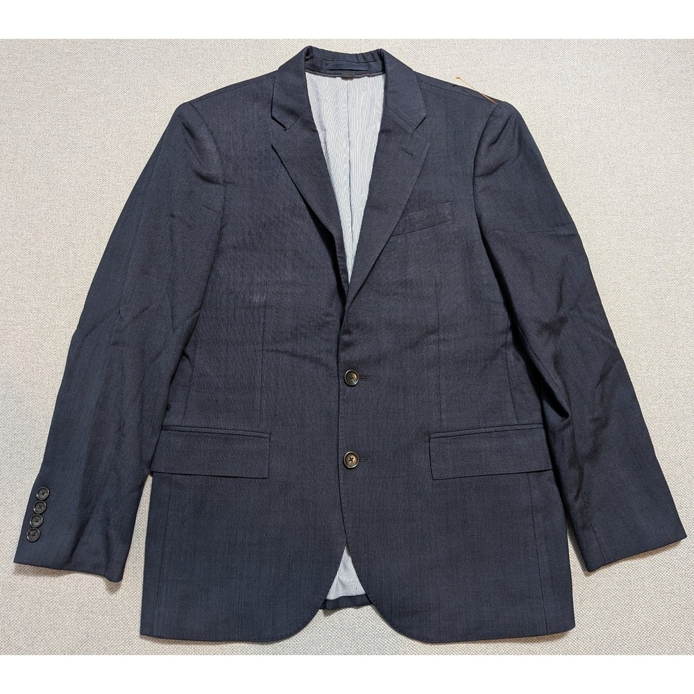 J. Crew Ludlow Mens 38S Blazer Navy Blue Slim Fit Tollegno Wool J3272